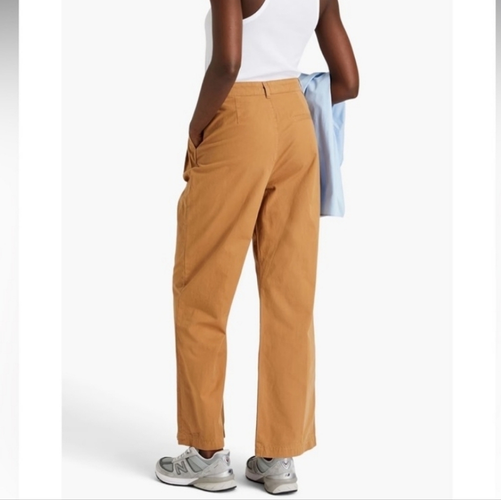 Frame Twill pleated tan wide leg pants - Picture 2 of 10